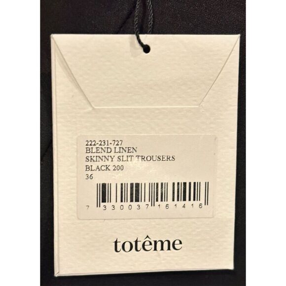 TOTEME Skinny Slit Trousers in Black NWT Size 36/4 - Picture 8 of 10